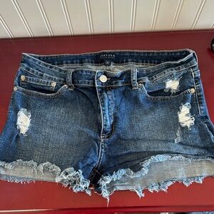 Just USA Blue Distressed Denim Shorts